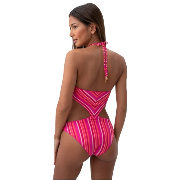 ☀️☀️☀️ Trina Turk Women’s MARAI Ring Halter Cutout Monokini - Picture 4 of 10